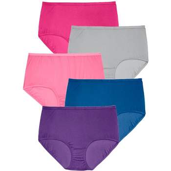Comfort Choice Women's Plus Size Nylon Brief 5-pack - 10, Blue