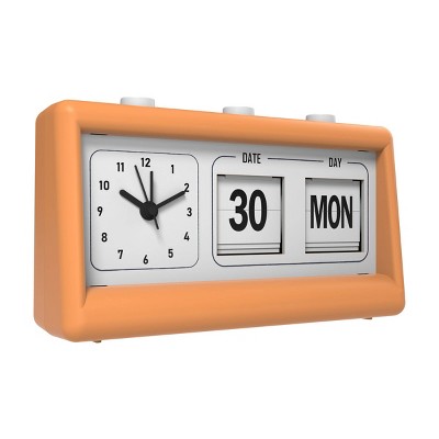 GEMS Retro Analog Alarm Clock - Orange