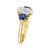 Ross-Simons 2.00 Carat Lab-Grown Diamond Ring With 1.00 ct. t.w. Sapphires in 14kt Yellow Gold - 3 of 4