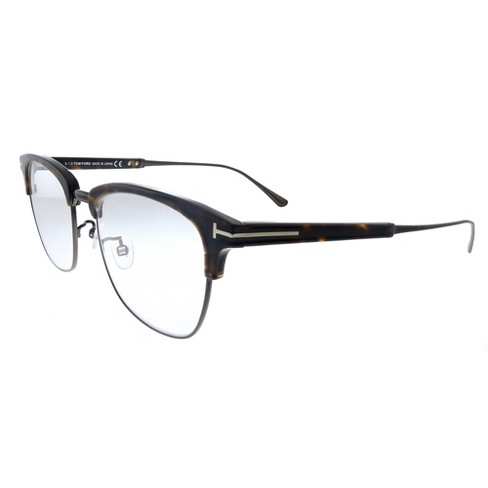 Tom Ford Browline Ft5590-f-b 052 Unisex Rectangle Eyeglasses Shiny Dark  Havana And Ruthenium 52mm : Target