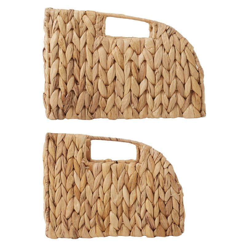 Casafield (Set of 2) Water Hyacinth Pantry Baskets with Handles, Medium and Large Size Woven Storage Baskets for Kitchen Shelves, 3 of 7