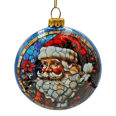 Wonderful Santa Claus Stained Glass Christmas Ornament, Holiday Tree Portrait Decor| OrnamentallyYou