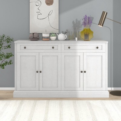 Storage Cabinet, Sideboard Buffet Cabinet With 2 Drawers, 4 Doors, Adjustable Shelves Console Table For Living Room, Entrance, Kitchen, Dining Room