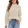 Clearlove Womens Sweaters  Fall Long Sleeve Turtleneck Casual Loose Chunky Knitted Pullover Plain Sweater Jumper Top Winter - 3 of 4