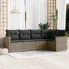 vidaXL 5 Piece Patio Sofa Set with Cushions - Gray Without Table - 2 of 4