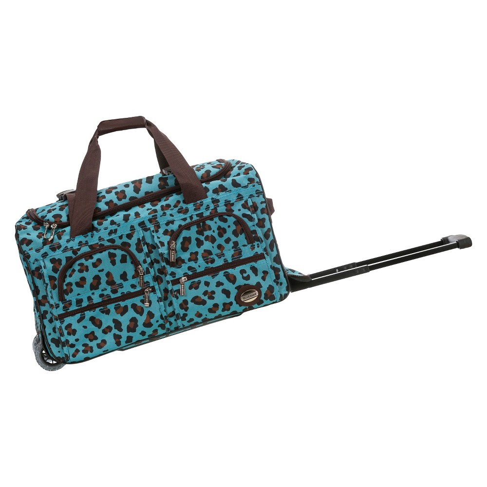 Photos - Travel Bags Rockland 16L Rolling Duffel Bag - Blue Leopard 