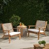 LuxenHome Outdoor Acacia Wood Deck Chair with Seat Cushion Brown - 4 of 4