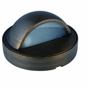 Elegant Lighting DECK LIGHT D3.375 H2 ANTIQUE BRASS FROSTED GLASS G4 HALOGEN 20W(LIGHT SOURCE NOT INCLUDED) - 1 of 1