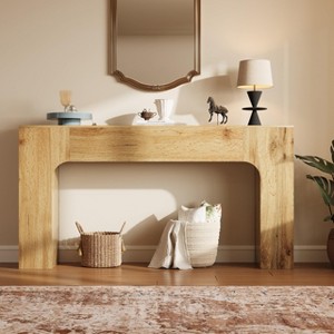 Farmhouse Console Table - Narrow Wood Entryway Sofa Table Behind Couch, Slim Rustic Hallway Furniture for Living Rooms, Foyers, and Apartments - 1 of 4