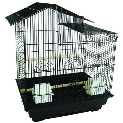 YML A5894 3/8 inches Bar Spacing Villa Top Small Bird Cage Black 18 inches x 14 inches