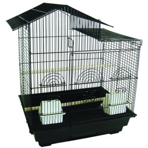 YML A5894 3/8 inches Bar Spacing Villa Top Small Bird Cage Black 18 inches x 14 inches - 1 of 1