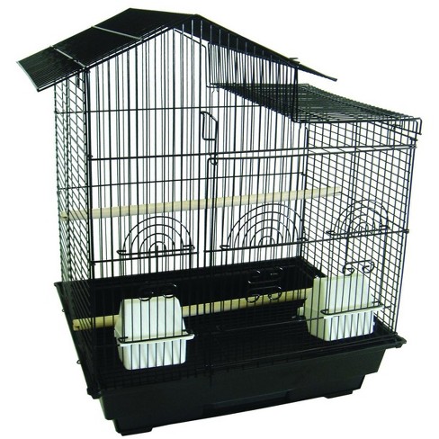 Yml A5894 3/8 Inches Bar Spacing Villa Top Small Bird Cage Black 18 ...