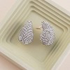SOHI Women's Crystal Silver The Medium Cristal Teardrop Stud Earrings - 2 of 4