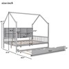 Wooden Platform House Bed with Trundle and Shelf-ModernLuxe - 3 of 4