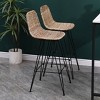 Nordlys | Set of 2 Metal and Fiber Bar Stools, Exotic Boho , Dining Room - 2 of 4