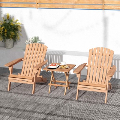 Teak Wood Folding Patio Side Table with Slatted Top