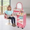 SVAN Pretend Hair Salon Wooden Play Set - Full Vanity Mirror Playset w Chair & Rolling Cart- Includes Blow Dryer, Brush, Styling, Cutting Tools & More - 4 of 4
