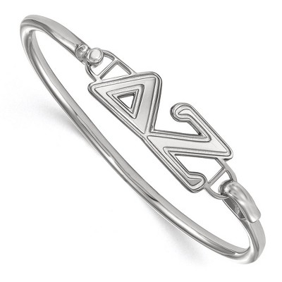 Black Bow Jewelry Sterling Silver Delta Zeta Greek Life Bangle Bracelet 7 Inch