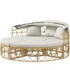 Outsunny 4 Piece Round Outdoor Daybed with Canopy, Cushioned PE Rattan Patio Furniture Set, Cream White - 4 of 4