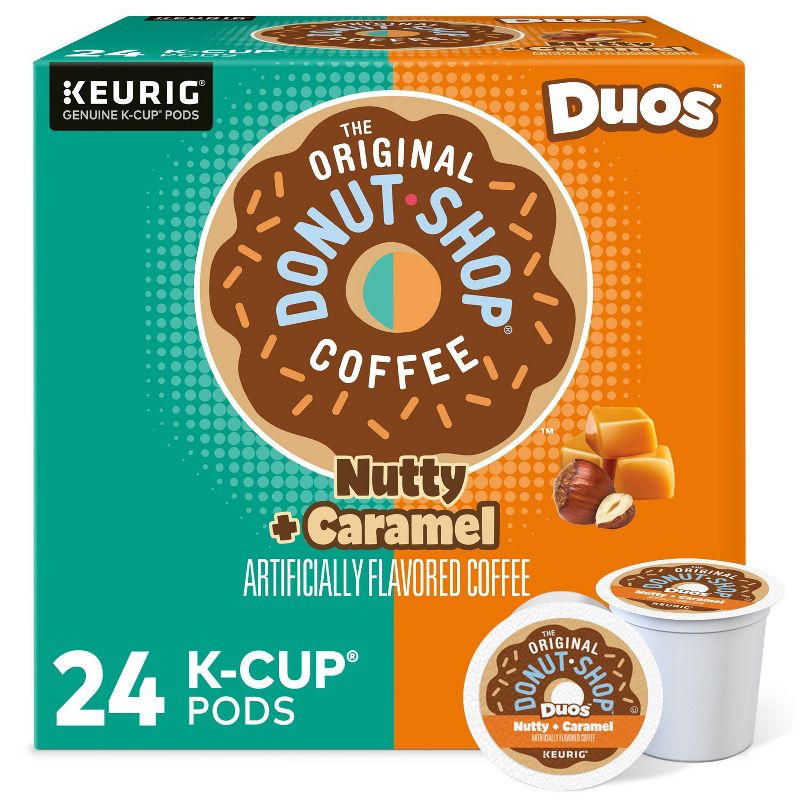 The Original Donut Shop Duos Nutty + Caramel Keurig Single-Serve K-Cup Pods, Medium Roast Coffee - 24ct, 1 of 12