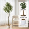 Orieon 4.3FT Artificial Olive Tree with Planter, Realistic Silk Leaves & Fruits, Indoor Outdoor Home Office Decoration - 2 of 4