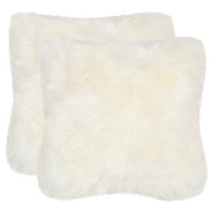 White Artic Fox Throw Pillow - Safavieh , White (Long)