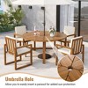 ModernLuxe 5-Piece Outdoor Dining Set Patio Furniture Set with 4 Armchairs & 1 Table for Garden Balcony Backyard, Acacia Wood Frame, Beige+Natural - 3 of 4