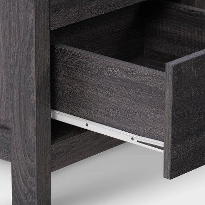 Hollywood Dark Gray Engineered Wood TV Cabinet with Doors for TVs up to 85"