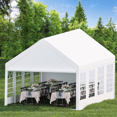 Premium Heavy Duty Party Tent, Large White Wedding Canopy with Removable Sidewalls, Includes 2 Storage Bags for Outdoor Events