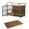 ORRD 41" Dog Cage Furniture with Cushion, Indoor Kennel with Rotating Feeder Bowls, Brown - 4 of 4