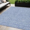 Sky Blue And Ivory Floral Washable Indoor Outdoor Area Rug - 2 of 4