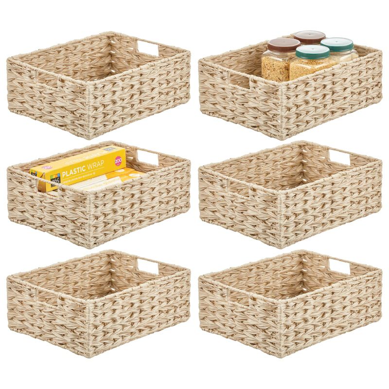mDesign Woven Ombre Pantry Bin Basket, 6 Pack, 1 of 9