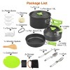 16Pcs Camping Cooking Ware Set Camping Stove Cookware Kit Aluminum Pot Pan Kettle Set with Bowls Knife Fork Spoon Carabiner Spatula Cutting Board - 3 of 4