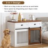 NicBex 44.49Inch Dog Crate Furniture Modern Decorative Dog Cage with 2 Doors,End Table Dog Cage Indoor Use,White+Walnut - 4 of 4