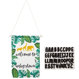 Sparkle and Bash Customizable Safari Baby Shower Welcome Sign Party Supplies (15.75 x 9.75 in) - 1 of 4