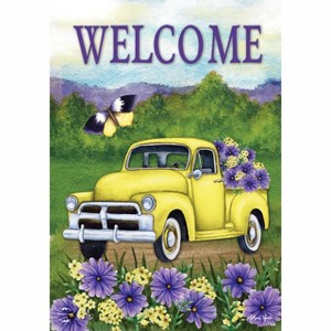 Briarwood Lane Spring House Flag 40x28 For Outdoor Yellow Pickup Truck For Spring House Flag - 1 of 4
