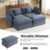 149.6" Modern Sofa Modular Sofa Couch Upholstered Corduroy L-Shape Sectional Sofa with Side Storage Pockets for Living Room, Beige - 3 of 4