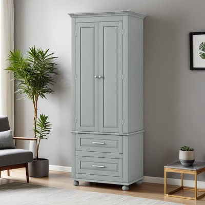 62.5'' Tall Storage Cabinet with Two Drawers for Bathroom - Leovsnove