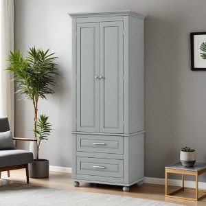 62.5'' Tall Storage Cabinet with Two Drawers for Bathroom - Leovsnove - 1 of 4