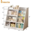 RISOKEYS Kids Bookshelf and Toy Storage Organizer–4-Tier Wooden Bookshelf with Sling Book Rack Space-Saving Design,for Kids Room,Classroom - 3 of 4