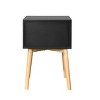 FONTOI Nightstands, Nightstand with 2 Drawers and Wood Legs, Side Table with Storage Cabinet for Bedroom Living Room, Black, 15.7"*24"*15.75" - 4 of 4