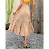 Coolmee Women's Maternity Maxi Skirt High Waist Boho Floral Fashion Ruffle Casual Flowy Swing Pleated A Line Long Skirts - 4 of 4