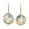 Ross-Simons Multicolored Enamel and Mother-Of-Pearl Seahorse Mosaic Drop Earrings in 18kt Gold Over Sterling - 3 of 4