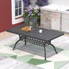 Cast Aluminum Patio Dining 66.93'' L x 37.4'' W Rectangular Table with a 1.88-inch Umbrella Hole - 2 of 4