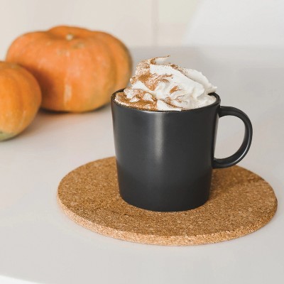 Natural Cork Round Coasters Set of 4 in Beige