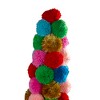 Northlight 23.75" Multi-Color Bohemian Wool Pom Pom Christmas Cone Tree - 2 of 3