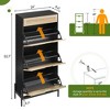 Acekool Rattan Shoe Cabinet with 3 Flip Drawers, 1 Top Drawer & 4 Adjustable Shelves, Compact Entryway Organizer with Metal Legs and Anti-Tip Device - 2 of 4