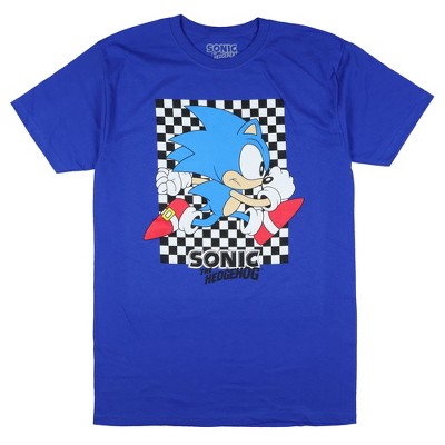 Seven Times Six Sonic The Hedgehog T-Shirt Men's Angry Walk Checkerboard Design Tee