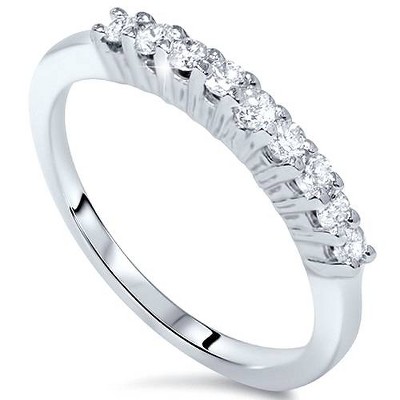 Pompeii3 5/8ct 9 Stone Diamond Wedding Ring 14K White Gold