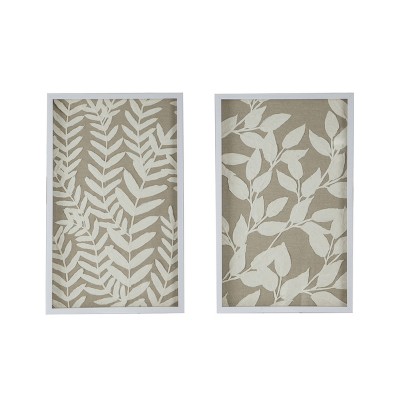 Set Of 2 Estella Paper Shadow Box Wall Decors White - A&b Home ...